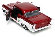 Modely - Autíčko vánoční Chevrolet 1957 Jada kovové s otevíratelnými dveřmi a figurkou Santa Claus délka 13 cm 1:32_10