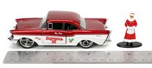 Modely - Autíčko vianočné Chevrolet 1957 Jada kovové s otvárateľnými dverami a figúrkou Santa Claus dĺžka 13 cm 1:32_11