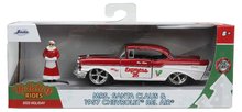 Játékautók és járművek - Kisautó karácsonyi Chevrolet 1957 Jada fém nyitható ajtókkal és Santa Claus figurával hossza 13 cm 1:32_13