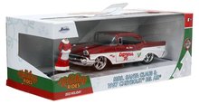 Modellini auto - Modellino auto di Natale Chevrolet 1957 Jada in metallo con sportelli apribili e figurina Babbo Natale lunghezza 20 cm 1:32_14
