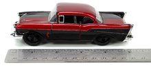 Modele machete - Mașinuța DC Chevy Bel Air 1957 Jada din metal cu uși care se deschid și figurina lui Harley Quinn 20,5 cm lungime 1:32_13
