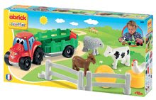 Stavebnice Abrick - Stavebnice - traktor s vlečkou Abrick Écoiffier traktorem s vlečkou a zvířátky z farmy od 18 měsíců_3