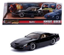 Modele machete - Mașinuța Knight Rider Kitt 1982 Pontiac Jada din metal cu părți care se deschid și lumină 21 cm lungime 1:24_0