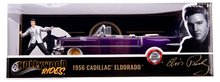 Modele machete - Mașinuța Cadillac Eldorado 1956 Jada din metal cu părți care se deschid și figurina Elvis Presley 20 cm lungime 1:24_13