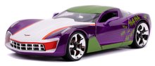 Játékautók és járművek - Kisautó DC Chevy Corvette Stingray 2009 Jada fém nyitható részekkel és Joker figurával hossza 20 cm 1:24_0