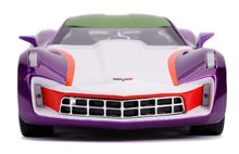 Játékautók és járművek - Kisautó DC Chevy Corvette Stingray 2009 Jada fém nyitható részekkel és Joker figurával hossza 20 cm 1:24_1