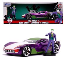 Modele machete - Mașinuța DC Chevy Corvette Stingray 2009 Jada din metal cu părți care se deschid și figurina Joker 20 cm lungime 1:24_10