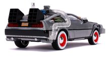 Modely - Autko Time Machine Back to the Future 3 Jada metalowe z otwieranymi drzwiczkami i światłem LED długość 20 cm 1:24_1