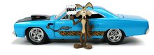 Játékautók és járművek - Kisautó Looney Tunes Road Runner Jada fém nyitható részekkel és Wile E. Coyote figurával hossza 22 cm 1:24_1
