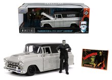 Modely - Autko Chevy Suburban 1957 Jada metalowe z otwieranymi częściami i figurką Frankensteina o długości 20 cm, 1:24_3