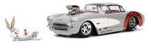 Modeli avtomobilov - Avtomobilček Looney Tunes Chevrolet Corvette 1957 Jada kovinski z odpirajočimi elementi in figurica Bugs Bunny dolžina 19 cm 1:24_0