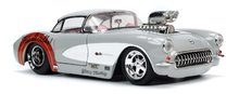 Modele machete - Mașinuța Looney Tunes Chevrolet Corvette 1957 Jada din metal cu părți care se deschid și a figurina Bugs Bunny 19 cm lungime 1:24_6