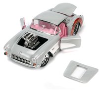 Modely - Autíčko Looney Tunes Chevrolet Corvette 1957 Jada kovové s otevíracími částmi a figurkou Bugs Bunny délka 19 cm 1:24_7