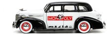 Modely - Autko Monopoly Chevy Master 1939 Jada metalowe z otwieranymi częściami i figurką Uncle Pennybags o długości 20 cm, w skali 1:24_1