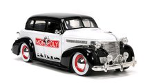 Modeli avtomobilov - Avtomobilček Monopoly Chevy Master 1939 Jada kovinski z odpirajočimi elementi in figurica Uncle Pennybags dolžina 20 cm 1:24_6