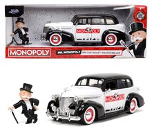Modely - Autíčko Monopoly Chevy Master 1939 Jada kovové s otevíracími částmi a figurkou Uncle Pennybags délka 20 cm 1:24_12