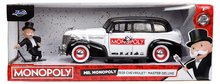Modeli avtomobilov - Avtomobilček Monopoly Chevy Master 1939 Jada kovinski z odpirajočimi elementi in figurica Uncle Pennybags dolžina 20 cm 1:24_13