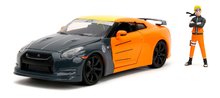 Modely - Autko Nissan GT-R 2009 Jada metalowe z otwieranymi częściami i figurką Naruto o długości 20 cm 1:24 od 8 lat_0