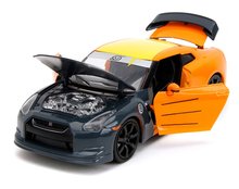 Modele machete - Mașinuță Nissan GT-R 2009 Jada din metal cu părți care se pot deschide și figurina lui Naruto lungime 20 cm 1:24_5