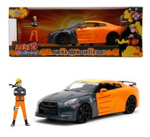 Játékautók és járművek - Kisautó Nissan GT-R 2009 Jada fém nyitható részekkel és Naruto figura hossza 20 cm 1:24_9