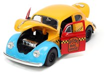 Modelle - Spielzeugautoauto Sesame Street VW Beetle 1959 Jada Metall mit aufklappbaren Teilen und einer Oscar-Figur Länge 16,5 cm 1:24_10