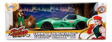 Játékautók és járművek - Kisautó Chevrolet Stingray 1969 Street Fighter Jada fém nyitható részekkel és fém figura Cammy White hossza 20 cm 1:24_11