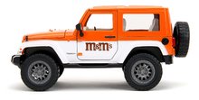 Modely - Autíčko Jeep Wrangler 2007 M&M Jada kovové s otvárateľnými dverami a figúrka Orange dĺžka 18 cm 1:24_2