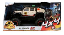 Samochodziki na pilota - Autko na zdalne sterowanie RC Jeep Gladiator 4x4 Jurassic World Jada terenowy z napędem na 4 koła, długość 45 cm 1:12_9