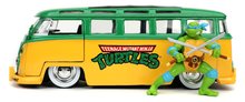 Modelle - Spielzeugauto Ninja Turtles VW Bus 1962 Jada Metall mit aufklappbarer Tür und Leonardo-Figur Länge 20 cm 1:24_3
