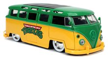 Modelle - Spielzeugauto Ninja Turtles VW Bus 1962 Jada Metall mit aufklappbarer Tür und Leonardo-Figur Länge 20 cm 1:24_4