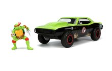 Modely - Autko Ninja żółwie Chevy Camaro metalowe z otwieranymi częściami i figurą Rafaela o długości 19 cm, 1:24_0