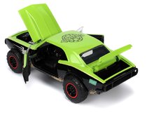 Modele machete - Mașinuța Țestoasele Ninja Chevy Camaro din metal cu uși care se deschid și figurina lui Raphaelo de 19 cm1:24_11