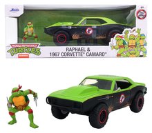 Modeli avtomobilov - Avtomobilček Ninja želve Chevy Camaro Jada kovinski z odpirajočimi elementi in figurica Raphael dolžina 19 cm 1:24_13