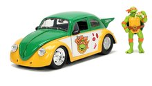 Modelle - Spielzeugauto der Ninja Turtles VW Drag Beetle 1959 Jada Metall mit aufklappbarer Tür und Michelangelo-Figur Länge 19 cm 1:24_0