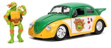 Játékautók és járművek - Kisautó Tini Nindzsa Teknőcök VW Drag Beetle 1959 Jada fém niytható ajtókkal és Michelangelo akciófigurával hossza 19 cm 1:24_1