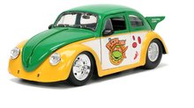 Modely - Autko Ninja żółwie VW Drag Beetle 1959 Jada metalowe z otwieranymi drzwiami i figurą Michała Anioła, długość 19 cm, 1:24_0