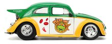 Modeli avtomobilov - Avtomobilček Ninja želve VW Drag Beetle 1959 Jada kovinski z odpirajočimi vrati in figurica Michelangelo dolžina 19 cm 1:24_5