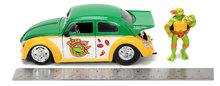 Modelle - Spielzeugauto der Ninja Turtles VW Drag Beetle 1959 Jada Metall mit aufklappbarer Tür und Michelangelo-Figur Länge 19 cm 1:24_11