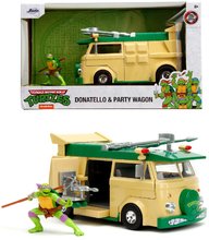 Modeli avtomobilov - Avtomobilček Turtles Party Wagon Jada kovinski z odpirajočimi vrati in figurica Donatello dolžina 20 cm 1:24_16
