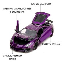 Modely - Autko Lamborghini Aventador SV Pink Slips Jada metalowe z otwieranymi częśćiami, długość 19 cm 1:24 od 8 roku życia_8