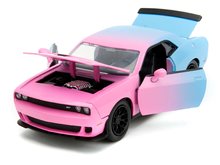 Modely - Autíčko Dodge Challenger 2015 Pink Slips Jada kovové s otvárateľnými časťami dĺžka 20 cm 1:24_5