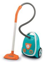 Zabawy w dom - Wózek do sprzątania z elektronicznym odkurzaczem Vacuum Cleaner Smoby turkusowy z 9 dodatkam_5