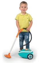 Jocuri de uz casnic - Cărucior pentru curăţenie cu aspirator electronic Vacuum Cleaner Smoby turcoaz cu 9 accesorii_11