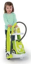 Hry na domácnosť - Upratovací vozík Clean Smoby s elektronickým vysávačom a 9 doplnkami zelený_4