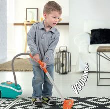 Zabawy w dom - Wózek do sprzątania z elektronicznym odkurzaczem Vacuum Cleaner Smoby turkusowy z 9 dodatkam_3
