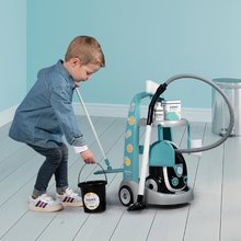 Hry na domácnosť - Upratovací vozík s elektronickým vysávačom Cleaning Trolley Vacuum Cleaner Smoby s metlou lopatkou a 9 doplnkami_0