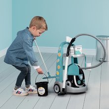 Hry na domácnost - Úklidový vozík s elektronickým vysavačem Cleaning Trolley Vacuum Cleaner Smoby se smetákem lopatkou a 9 doplňky_0