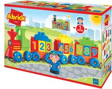 Cuburi de construit Abrick - Joc de construit Trenulețul cu numere Abrick Écoiffier cu mecanic locomotivă 45 cm lungime de la 18 luni_1