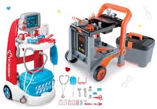 Lekárske vozíky sety - Set lekársky vozík elektronický Medical Smoby a pracovná dielňa Black&Decker 3v1 skladacia_4