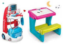 Lekárske vozíky sety - Set lekársky vozík elektronický Medical Smoby a domček pre mačičku so zvukom a funkciami_33